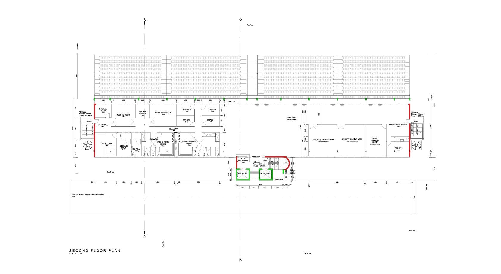 Second floor architectural plan layout